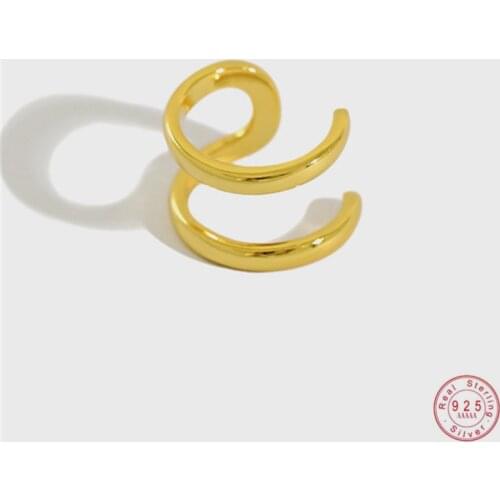 925 Sterling Silver European Double Line Ear Bone Clip Women No Pierced Punk Hip Hop Trend Party Jewelry Friendship Gift