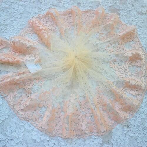 10Meters Handmade DIY Clothing Accessories Orange Pink Mesh Net Embroidery Lace Fabric Curtains Bra Underwear Laces Trim
