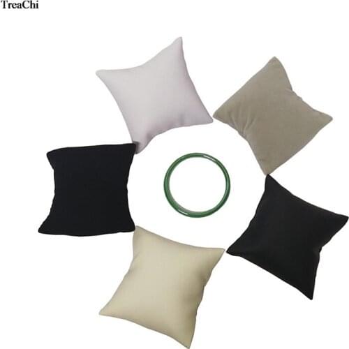 Velvet Watch Jewelry Display Pillow Stand Bracelet Storage Organizer Holder PU Bangle Cushion Rack Jewelry Display Stand Middle