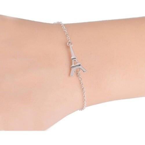 Dropshipping Store Eiffel Tower Braclet Silver Gold Color Charm Bracelets Jewelry Women Accessories Lucky Gift