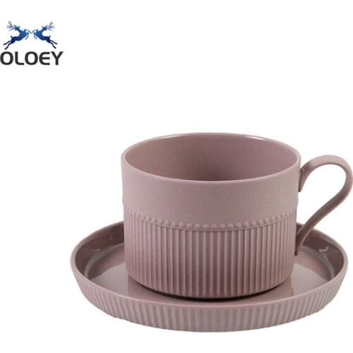 Breakfast Cup Elegant Simple Coffee Cup Saucer Home Office Nordic Afternoon Tea Retro American Ins Wind Ceramic