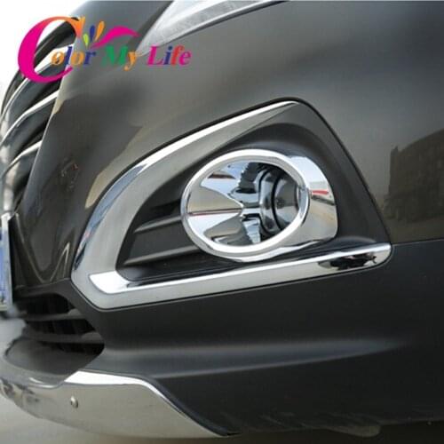 Color My Life ABS Chrome Car Front Fog Lamp Cover Rear Fog Lights Cover Stickers For Peugeot 3008 2013 2014 2015 Accessories
