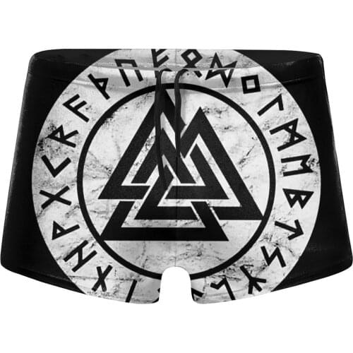Men Bjorn swimming trunks Vintage Valknut Odin Symbol Vikings Runes Zipper Swimsuit husband for the sea Pool