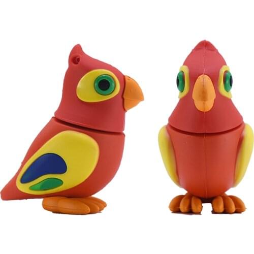USB Flash Drive Birds Pen drive 4GB 8GB 16GB 32GB 64GB 128GB 256GB Cartoon Parrot Animal pendrive memory flash stick