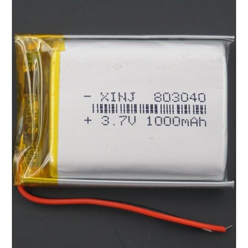XINJ 3.7V 1000 mAh lithium polymer battery Li ion cell 803040 For GPS E-book Driving recorder Camera bluetooth earphone speaker