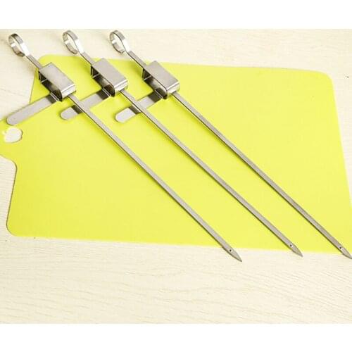 Reusable Flat Stainless Steel Barbecue Skewers Bbq Needle Stick For Outdoor Camping Picnic Tools Cooking Tools