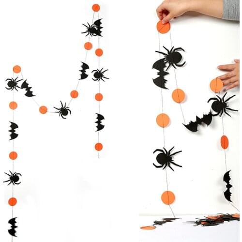 2019 New 4m Spider Bat Round Piece Halloween Pull Flower Hanging Decoration Ghost Festival Bar KTV Classroom Decoration Supplies