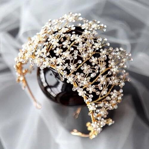 Handmade Oversize Rhinestone Brides Tiaras Crowns Bridals Hairbands Headpieces Wedding Dress Hair Accessories