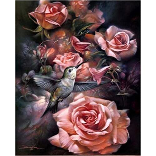 PhotoCustom Painting By Numbers Kits Flowers DIY 60x75cm Oil Coloring By Numbers On Canvas Rose Frameless Handpaint Draw Numbers