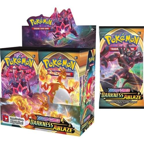324Pcs 36 Zakken Verzegelde Booster Box Pokemon Tcg: zwaard & Schild Duisternis Lichterlaaie Collectible card game toys