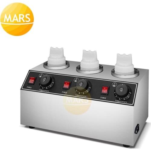 Condiment Squeeze Bottles Warmer Chocolate Melting Machine Hot Cheese Soy Sauce Heater Stainless Steel Topping Dispenser
