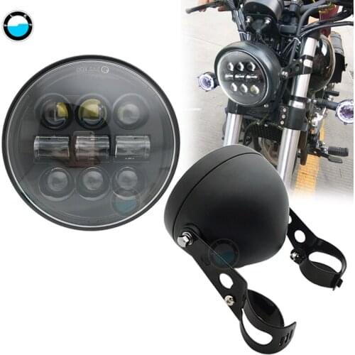 5.75" 5-3/4" Motorcycle Projector 45W LED Lamp Headlight For Street 750 moto LED Headlamp For Softail Dyna And Sportster Models