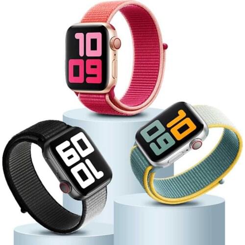 Nylon Loop Strap For Apple Watch Band 44mm 40mm 38mm 42mm SmartWatch Bracelet WatchBand For iWatch Series SE 6 5 4 3 2