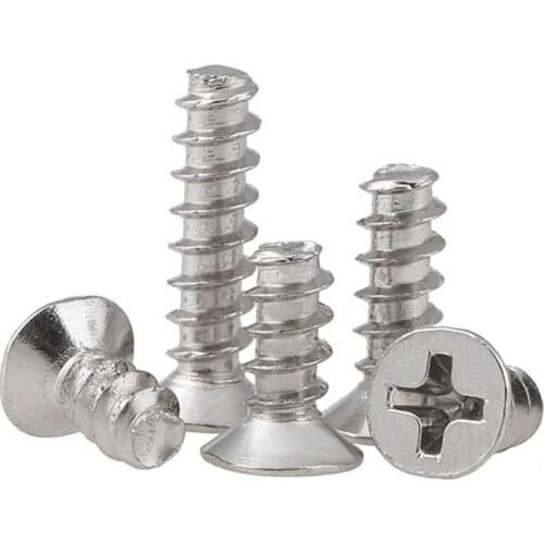 M1.4-m4 carbon steel KB countersunk head flat tail self tapping screw micro electronic screw with hard nickel plating20000 a bag