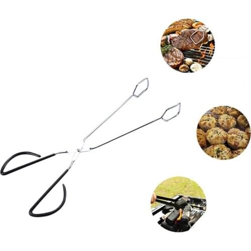 Grill Tongs Stainless Steel Heavy Duty Barbecue Clip Baking Tongs for Grilling Scissors Type Grilled Food Clip BBQ Tools