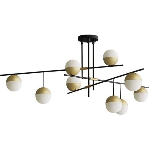 Modern Minimalist Bar Restaurant Multi-head Molecular Rotating Pendant Lamps Nordic Bedroom Bedside Metal Pendant Lights deco