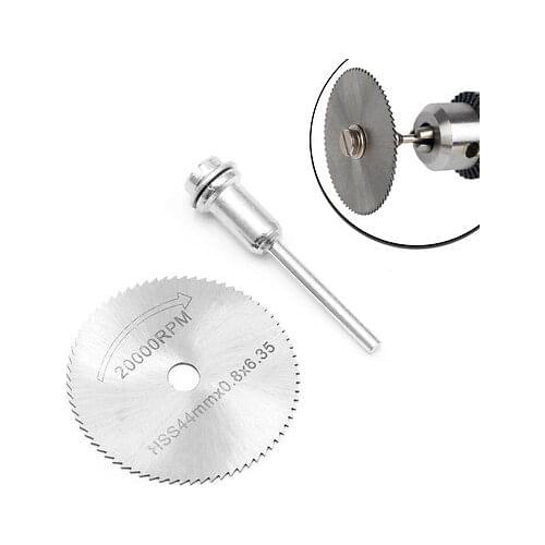 44MM HSS Cutting Disc + Rod For Grinder Cutoff Circular Saw Rotary Blades Tool #RW1209