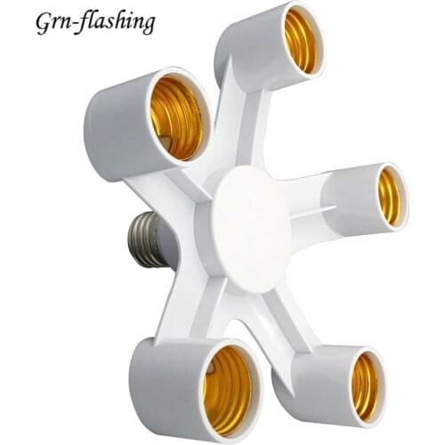 5 in 1 E27 To E27 Extender LED Lamp Holders Socket SplitterLamp Base Lampholder 1 to 5 Bulb Adapter Holder Converters