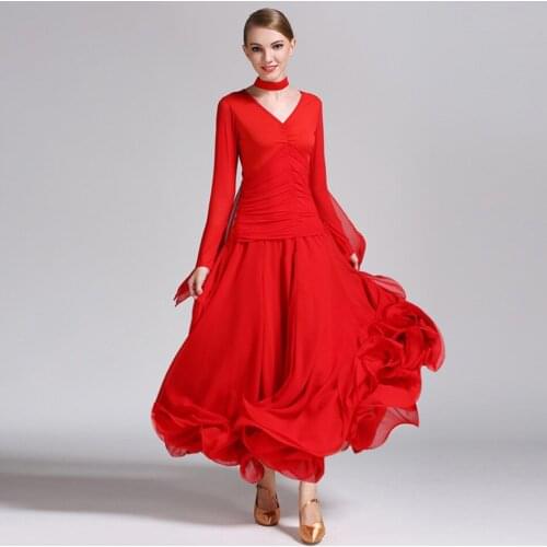 2021 New 0520-50 Yarn Puffy Long Sleeve Latin Dance Dress Women Dancing Performance Costume Latin Ballroom Latino Dancewear