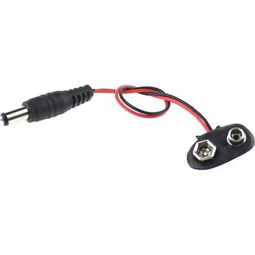 10Pcs 10CM DC 9V 5.5*2.1mm Battery Button Power Plug For Arduino T Shape