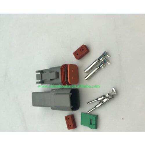100 pcs of 2 pins AT04-2P for Amphenol DT 2 Dechi DT series Grey connector 1060-16-0122 u-barrel terminal nickel plated