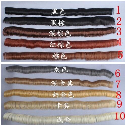 18Pcs/lot 1/3 1/4 1/6 BJD SD OB Reborn Dolls Wig Bent Bangs Hair Wigs DIY Short Fringe Doll Wig Black Brown Gold Color 5cm*100cm