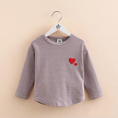 2020 Striped Girls T-Shirt Long-sleeve Baby Kids O-neck Bottoming Shirt for Children Clothes New Spring Girl Tops MO9