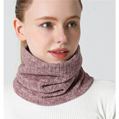 2020 Unisex Winter Scarf Knit Solid Women Ring Neck Scarves Thick Fur Bandana Cotton Men Outdoor Warm Soft Collar Wraps