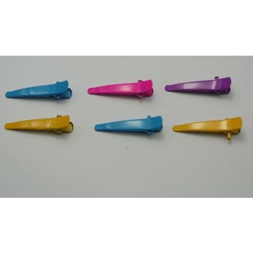 50 Mixed Color Prong Alligator Hair Clips 34mm with Teeth Bows