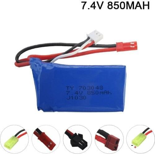 7.4V 850mAh lipo battery For WLtoys V912 V262 V353 BQ202 UDI U829X aircraft model aircraft batteries 2s lipo battery 703048