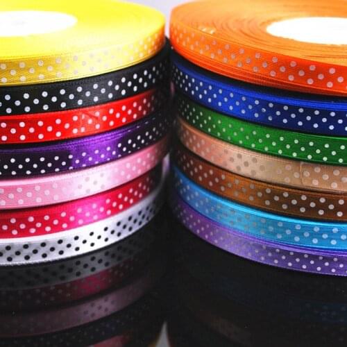 10/30Y Dots Satin Ribbon Bow Home Party Wedding Supplies Hair Bow DIY Sewing Craft (pick color)