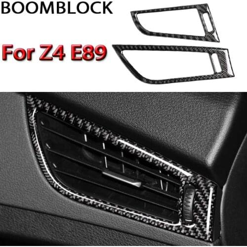 BOOMBLOCK Carbon Fiber Air Outlet Frame Cover Car Side Trim Sticker Accessories Interior Center Console For BMW Z4 E89 2009-2015