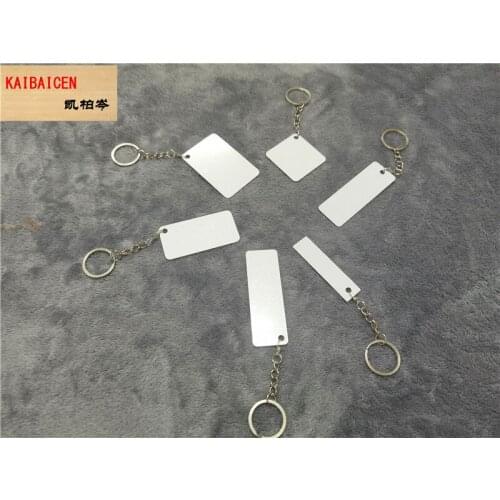 50pcs/lot sublimation aluminum blank key chain heat transfer printing key ring two sides can printed products Lobster clasp