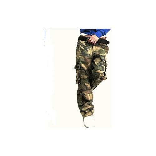 Army Fatigue Camouflage Cargo Pants Plus Size denim Pocket Hip Pop Dance Baggy Pant for Women & man