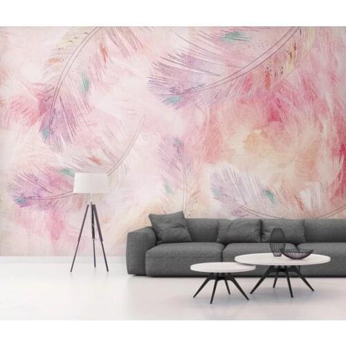 Nordic Childrens Wallpaper 3D Abstract Feather Wall Mura Carton Photo Wall Papers Roll for Living Room Waterproof Contact Paper