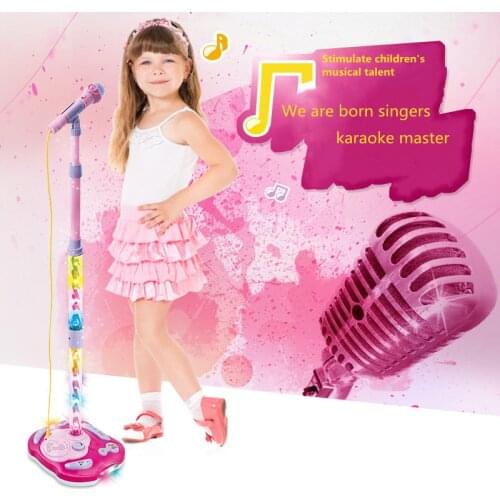 Children amplification rechargeable music karaoke stand microphone toy adjustable cool music microphone toy gift