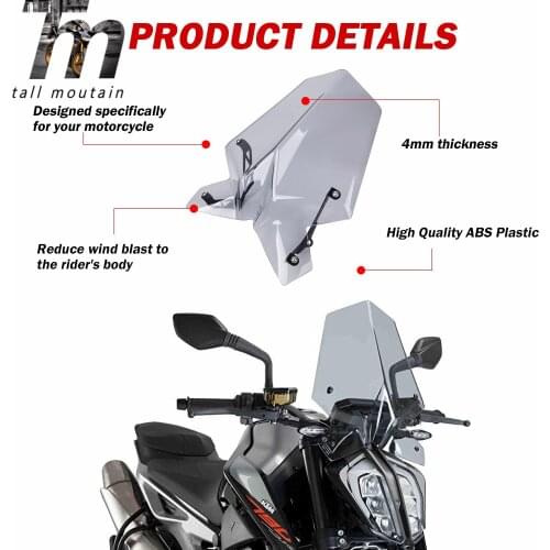 Duke790 Windscreen Windshield Flyscreen Double Bubble Fly Screen Wind Deflectors Visor Protector For KTM Duke 790 2018 2019 2020