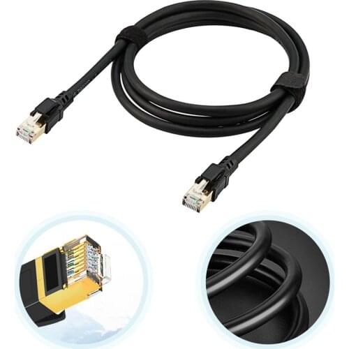 Ethernet Cable Shielded 26awg Lastest 40gbps Heavy Duty High Speed Lan Network Cable For Router Modem Gaming