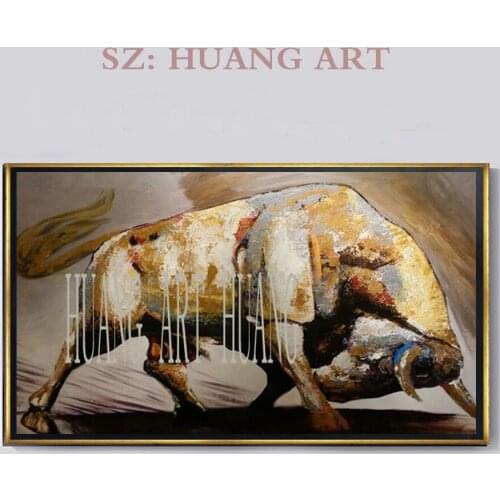 Canvas painting Handpainted Artwork High Quality Modern Wall Art Poster Animal Oil Painting Cow Hang Pictures For Room Decor