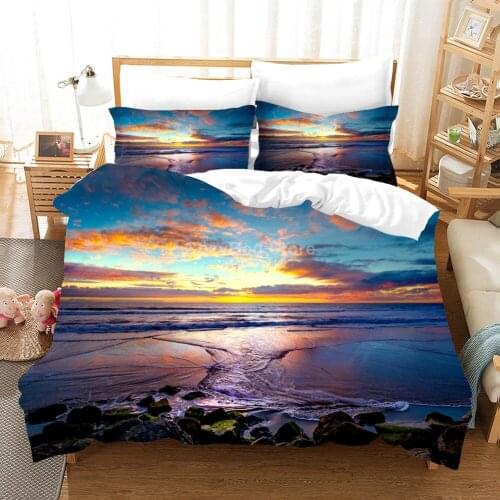 Sky Cloud Sea Bedding Set Fantasy Scenery 3d Duvet Cover Sets Comforter Bed Linen Twin Queen King Single Size Beach Luxury Gift