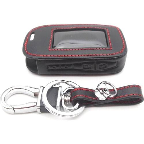 StarLine E60 E90 Hand Sewn Leather Key Cover Cases For StarLine E90 E60 E63 E93 E95 E66 E96 LCD Remote Controller Transmitter