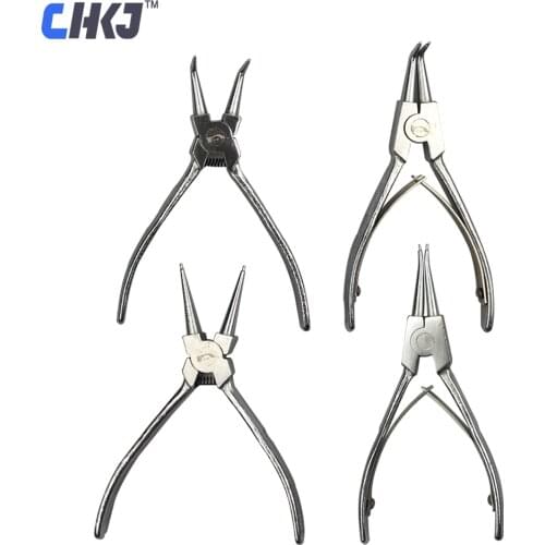 CHKJ 4pcs/lot 6 inch Professional Circlip Plier Set Snap Ring Pliers Internal External Bent Straight Tips Free Shipping