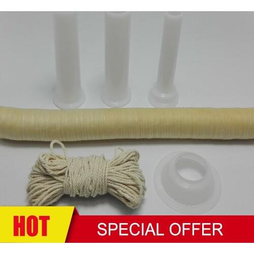 Butcher's String + Nozzles for Grinder Meat Filling Funnel +BBQ 14m*41mm Sausage Tube Casing for Sausage Maker Machine Inedib