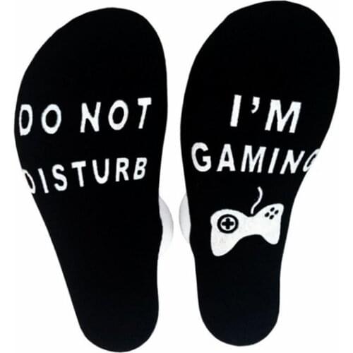 Neutral Letters I'M Gaming Printing Socks B Models Non-Slip Family Casual MenS Socks Cotton Adult Socks