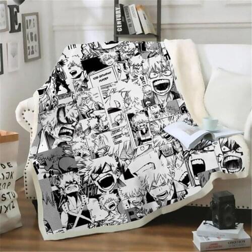 The New 3D Anime Blanket for Beds Hiking Picnic Thick Quilt Fashionable Bedspread Fleece Throw Blanket Adults Kids Gifts