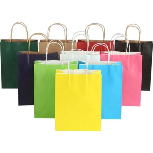 Wholesale Wedding Party Gift Kraft Paper Bags Festival Paper Gift Packing Bag with Handles (Custom Logo Print Fee Not Included)