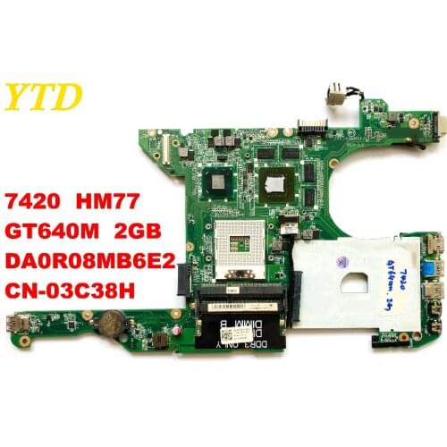 Original for DELL 7420 5420 laptop motherboard 7420 HM77 GT640M 2GB DA0R08MB6E2 CN-03C38H tested good free shipping connectors