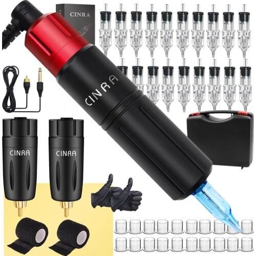 Professional Tattoo Cartridge Machine Pen Kit with Tattoo Pen 2PCS Wireless Tattoo Power Supply Tattoo Needles Cartridges supply