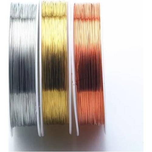 1roll DIY Beading Wire 0.2/0.25/0.3/0.4/0.5/0.6/0.8/1mm Alloy Copper Wire for Jewelry Making Cord String Handmade Accessorie