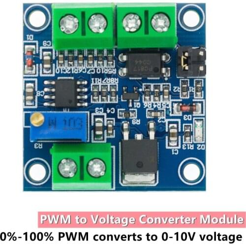 PWM to Voltage Converter Module 0%-100% to 0-10V for PLC MCU Digital to Analog Signal PWM Adjustabl Converter Power Module